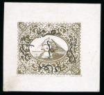 Stamp of Egypt » 1867-69 Penasson » Essays 1874 Essays of Renard, Paris: 20pa Gold with black overprint, showing Sphinx on front of Pyramid on carton