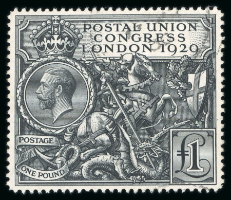 Stamp of Great Britain » King George V » 1924-36 Issues 1929 PUC £1 used, a fine, lightly cancelled example.