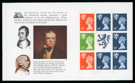 Stamp of Great Britain » Queen Elizabeth II 1989 Scots Connection mint n.h. imperforate booklet pane