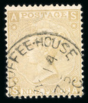 Stamp of Great Britain » 1855-1900 Surface Printed » 1867-80 Large Uncoloured Corner Letters, Wmk Spray of Rose 1867-80 Spray 9d pale straw SA fine used with neat cds