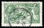 Stamp of Great Britain » King George V » 1913-19 Seahorse Issues 1913 Waterlow £1 deep green used