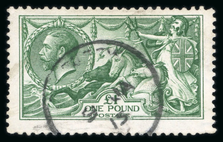 Stamp of Great Britain » King George V » 1913-19 Seahorse Issues 1913 Waterlow £1 deep green used