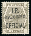 Stamp of Great Britain » Officials Inland Revenue: 1882-1901 IR Official 6d grey overprinted SPECIMEN mint