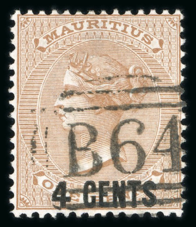Stamp of Mauritius » Mauritius Used in Seychelles (B64) 1860-78 9d dull purple SG Z10, 6d dull violet SG Z21 and 4c on 1d bistre SG Z38, each with 'B64' postmark