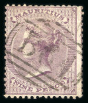 Stamp of Mauritius » Mauritius Used in Seychelles (B64) 1860-78 9d dull purple SG Z10, 6d dull violet SG Z21 and 4c on 1d bistre SG Z38, each with 'B64' postmark
