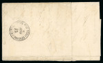 Stamp of Egypt » 1866 First Issue » Issued Stamps 2pi Yellow-orange and 20pa blue, horizontal pair, perforation 12½, all tied on 1866 (6.9) folded letter sheet from Alexandria to Ta