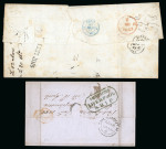 Stamp of Mauritius » Pre-Stamp & Stampless Postal History 1852-58 group of seven stampless entires