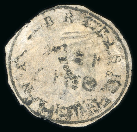 Stamp of British Guiana » 1850 Cotton-Reels (SG 1-8) 1850-51, 4 cents black on pale yellow, pelure paper