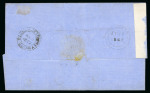 Stamp of British Guiana » Later Issues » 1860-76 Ship Issues (SG 29-115) 1862 Wrapper from Georgetown to St. Lucia, with 1860-76 Ship issue 2c pair