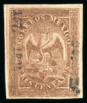 Stamp of Mexico » 1864 "Eagle" Issue 1865 Mexico District 3c Brown Eagle Laid Paper 157-1865