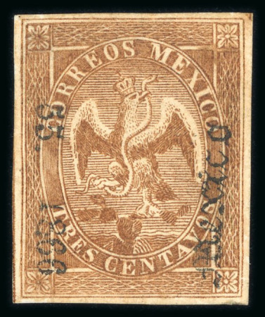 Stamp of Mexico » 1864 "Eagle" Issue 1866 Mexico District 3c Brown Eagle 55-1866