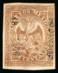 Stamp of Mexico » 1864 "Eagle" Issue 1866 Mexico District 3c Brown Eagle 48-1866