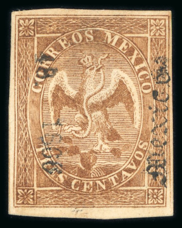Stamp of Mexico » 1864 "Eagle" Issue 1866 Mexico District 3c Brown Eagle 48-1866