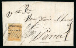 Stamp of Mexico » 1864 "Eagle" Issue 1865 Durango Guichapa 2r Yellow Eagle 4th Period on cover