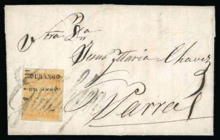 Stamp of Mexico » 1864 "Eagle" Issue 1865 Durango Guichapa 2r Yellow Eagle 4th Period on cover