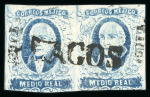 Stamp of Mexico » 1856-61 "Hidalgo" Issues 1856 Apam to Zacatecas ½ Real Blue collection of 29 different districts.