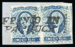 Stamp of Mexico » 1856-61 "Hidalgo" Issues 1856 Apam to Zacatecas ½ Real Blue collection of 29 different districts.