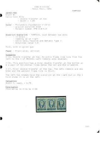 Stamp of Mexico » 1856-61 "Hidalgo" Issues 1856 Various Districts ½ Real Blue unused stamps group