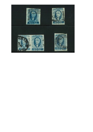 Stamp of Mexico » 1856-61 "Hidalgo" Issues 1856 Chalco and Córdova ½ Real Blue group