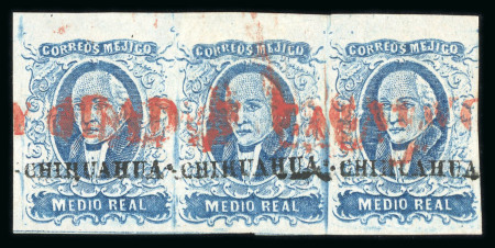 Stamp of Mexico » 1856-61 "Hidalgo" Issues 1856 Chihuahua ½ Real Blue group