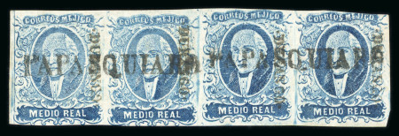 Stamp of Mexico » 1856-61 "Hidalgo" Issues 1856 Durango ½ Real Blue group