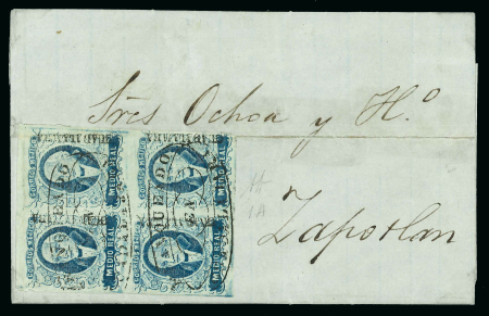 Stamp of Mexico » 1856-61 "Hidalgo" Issues 1856 Guadalajara ½ Real Blue group