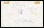 Stamp of Mexico » 1856-61 "Hidalgo" Issues 1856 Guadalajara Tepic ½ Real Blue strip of three on cover