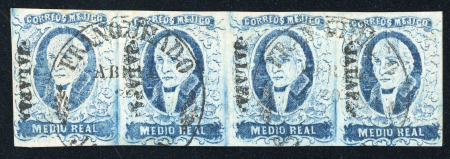 Stamp of Mexico » 1856-61 "Hidalgo" Issues 1856 Jalapa ½ Real Blue group