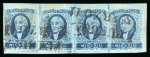 Stamp of Mexico » 1856-61 "Hidalgo" Issues 1856 Puebla Puebla and acatlán ½ Real Blue two strips of four