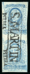 Stamp of Mexico » 1856-61 "Hidalgo" Issues 1856 Puebla San Martin Texmelucan ½ Real Blue pair on cover and vertical pair off cover