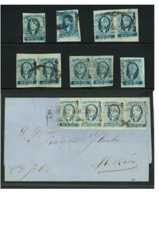 Stamp of Mexico » 1856-61 "Hidalgo" Issues 1856 Querétaro ½ Real Blue group