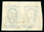 Stamp of Mexico » 1856-61 "Hidalgo" Issues 1856 Saltillo Buenaventura ½ Real Blue pair