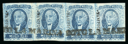 Stamp of Mexico » 1856-61 "Hidalgo" Issues 1856 Tampico ½ Real Blue group