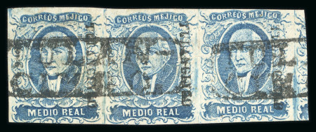 Stamp of Mexico » 1856-61 "Hidalgo" Issues 1856 Tulancingo ½ Real Blue group