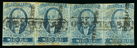 Stamp of Mexico » 1856-61 "Hidalgo" Issues 1856 Veracruz ½ Real Blue group