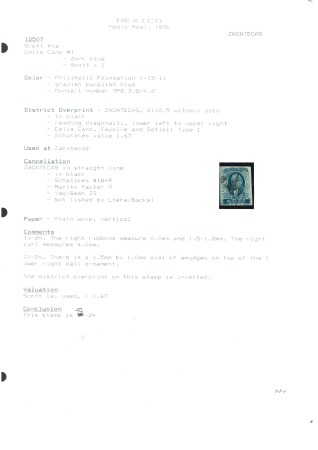 Stamp of Mexico » 1856-61 "Hidalgo" Issues 1856 Zacatecas ½ Real Blue group