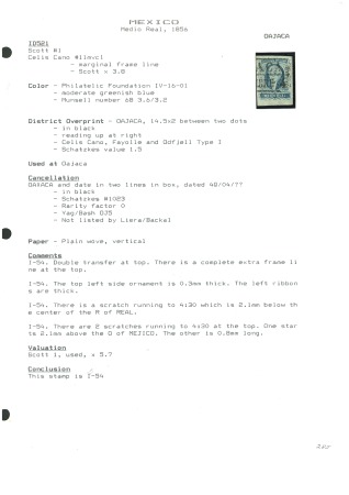 Stamp of Mexico » 1856-61 "Hidalgo" Issues 1856 Various Districts ½ Real Blue stamps and covers collection balance