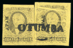 Stamp of Mexico » 1861 "Hidalgo" Second Issue 1861 Apam Otumba 4 Reales Black/Yellow pair and single