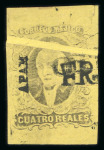 Stamp of Mexico » 1861 "Hidalgo" Second Issue 1861 Apam Otumba 4 Reales Black/Yellow pair and single