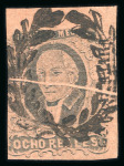 Stamp of Mexico » 1867 Gothic "Hidalgo" Issue 1867 Guadalajara 8 Reales Black/Brown provisional use of 1861 Hidalgo