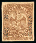 Stamp of Mexico » 1864 "Eagle" Issue 1865 Mexico District 3c Brown Eagle 55-1866