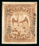 Stamp of Mexico » 1864 "Eagle" Issue 1866 Mexico District 3c Brown Eagle 48-1866