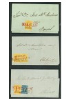 Stamp of Mexico » 1856-61 "Hidalgo" Issues 1856 Chihuahua ½ Real Blue and 1 Real Yellow three covers