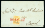 Stamp of Mexico » 1856-61 "Hidalgo" Issues 1856 Chihuahua ½ Real Blue and 1 Real Yellow three covers