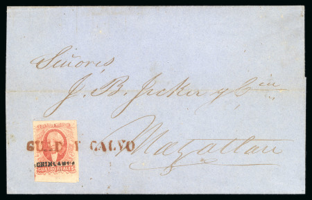 Stamp of Mexico » 1856-61 "Hidalgo" Issues 1856 Chihuahua Guadalupe y Calvo 4 Reales Red on cover