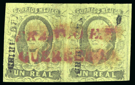 Stamp of Mexico » 1861 "Hidalgo" Second Issue 1861 Chihuahua ½ Real Brown - 4 Reales Black/ Yellow group