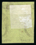Stamp of Mexico » 1861 "Hidalgo" Second Issue 1861 Chihuahua Santa Rosalía 1 Real Green with 2 Reales impression on back