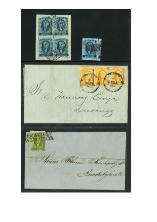 Stamp of Mexico » 1856-61 "Hidalgo" Issues 1856 Guadalajara ½ - 2 Reales group