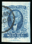 Stamp of Mexico » 1856-61 "Hidalgo" Issues 1856 Lerma Tenancingo ½ Real Blue