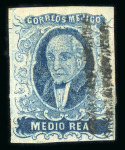 Stamp of Mexico » 1856-61 "Hidalgo" Issues 1856 Temascaltepec ½ Real Blue